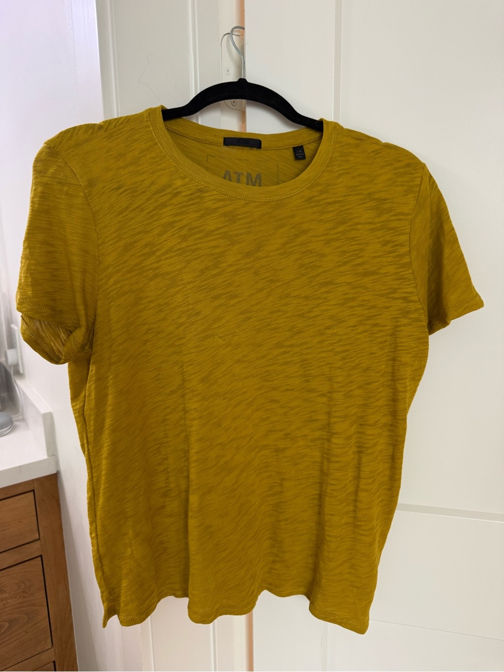 ATM Anthony Thomas Melillo Men’s Mustard Short Sleeve Slub Crew Tee